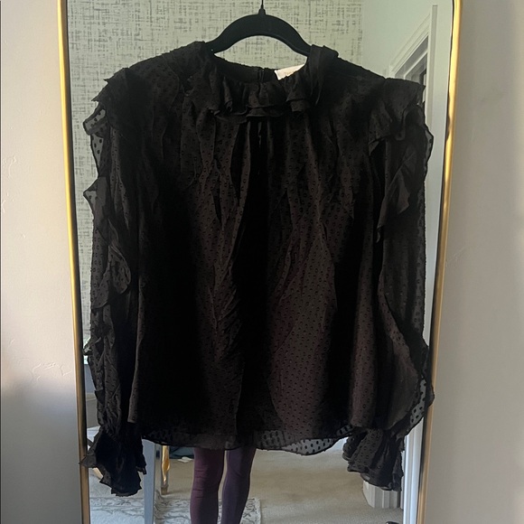 Zimmermann Black Ruffled Blouse